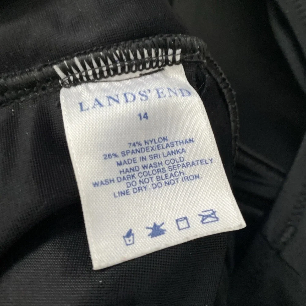 Lands End Women’s Size 14 Black One‎ Piece Swimsuit